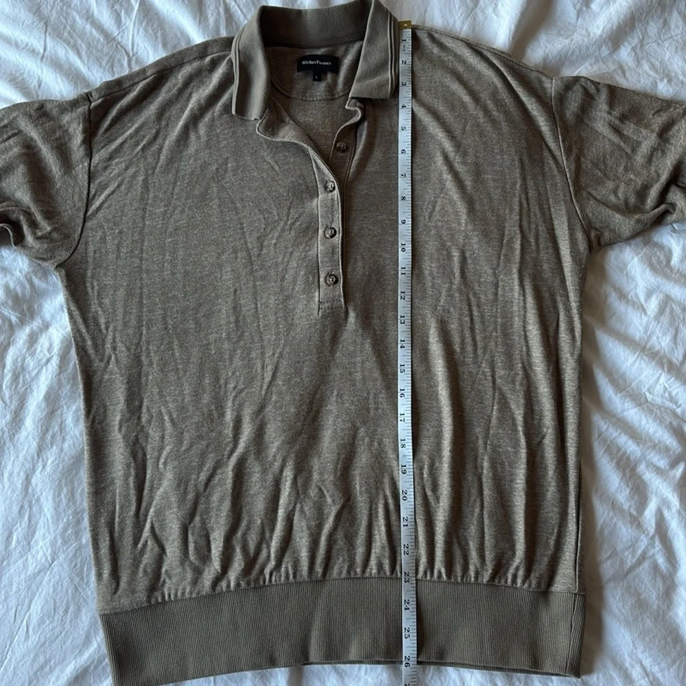 Richer Poorer Cozy Knit Polo in Warm Grey, L - Picture 7 of 7